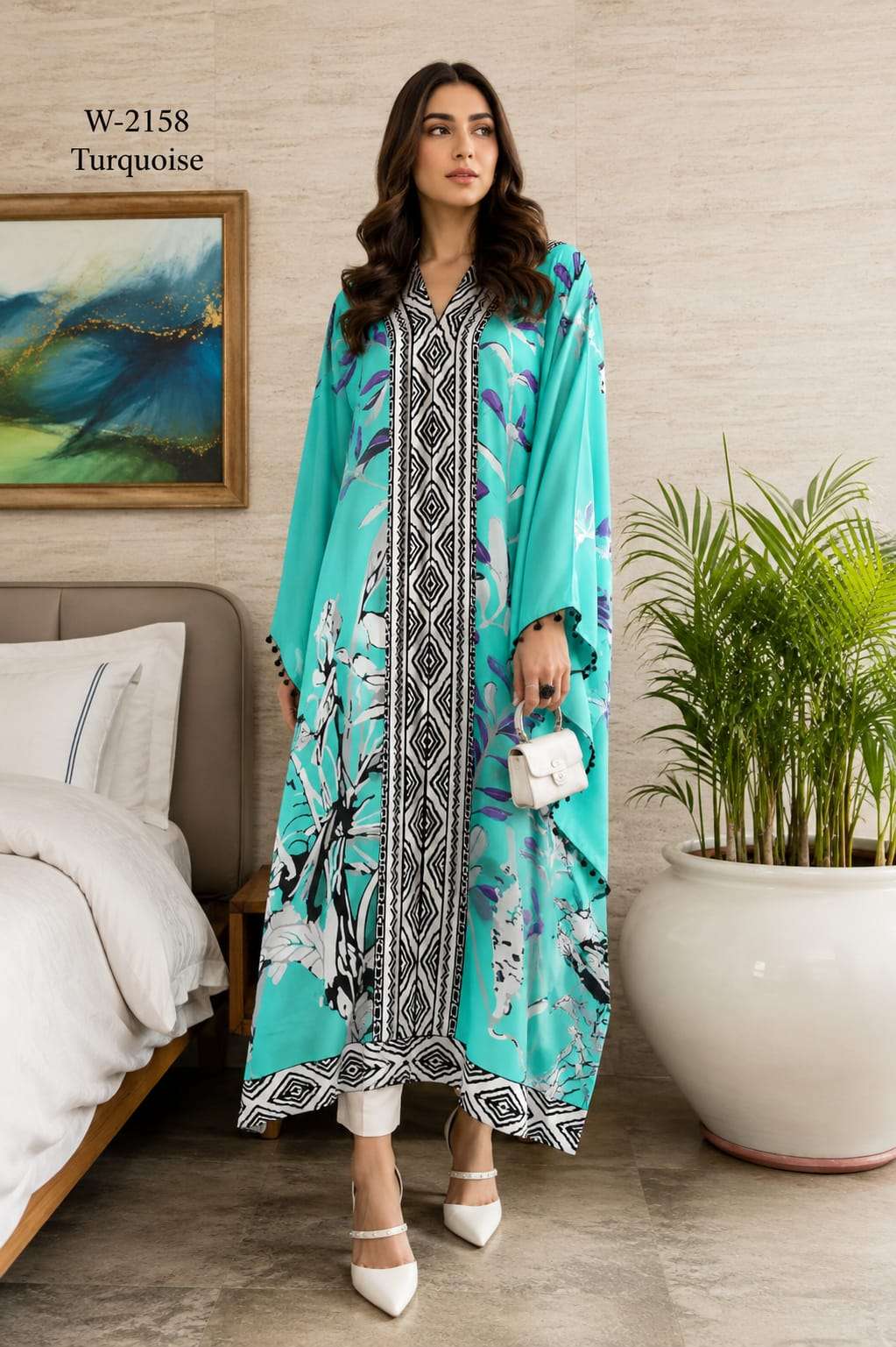 W 2158 LUXURY BEACH KAFTAN LONG TOP NEW COLORS DEALER PRICE BUY